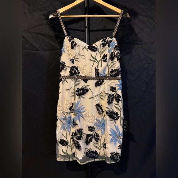 Lulus, small, Show Stopper‎ Cream Embroidered Sequin Bodycon Mini Dress - Picture 7 of 9